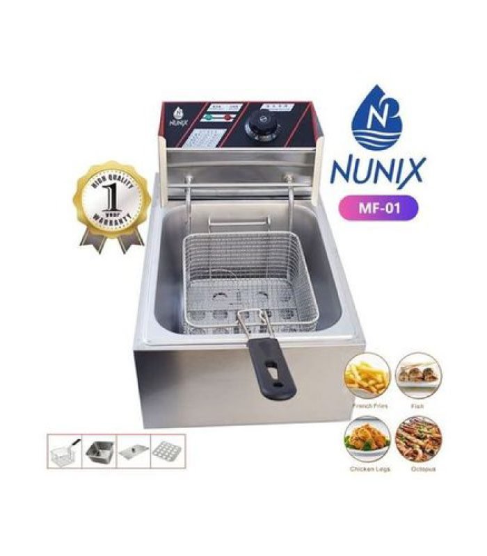 Nunix Fryer, Commercial Single Stainless Steel Deep Fryer -6 Litres MF-01