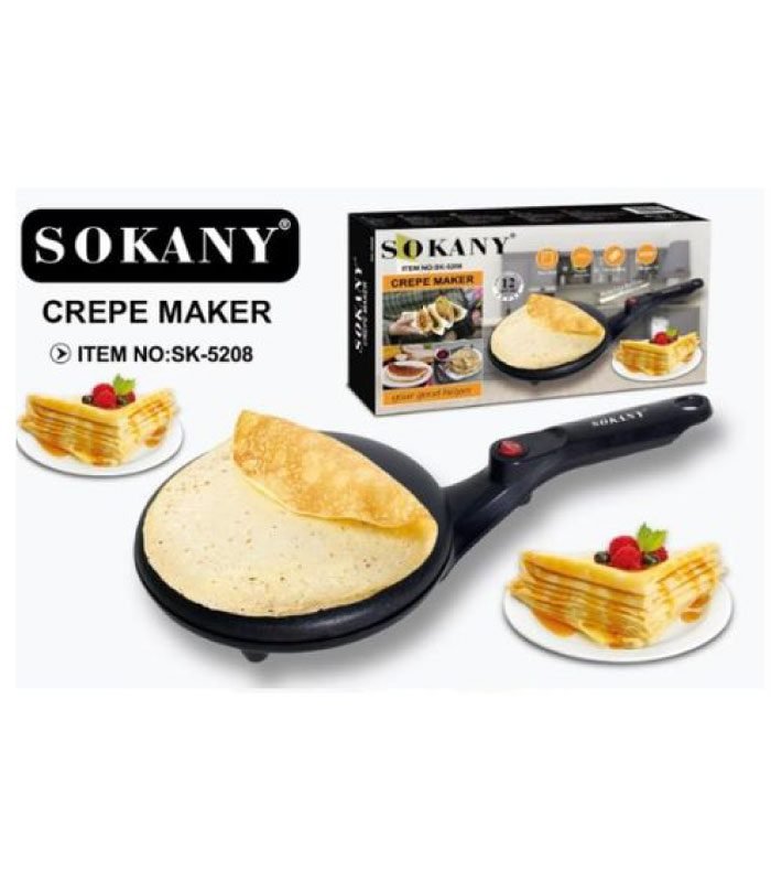 Sokany Crepe Maker Electric Non Stick Baking Pancake Pan Black SK-5208