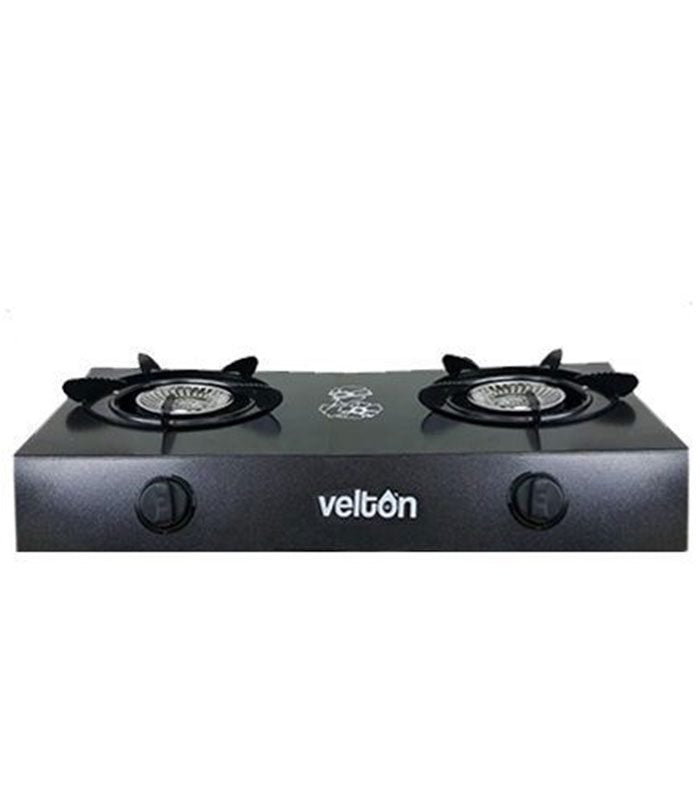 Velton Cooker, Non- Stick Black Coated 2 Burner Gas Cooker