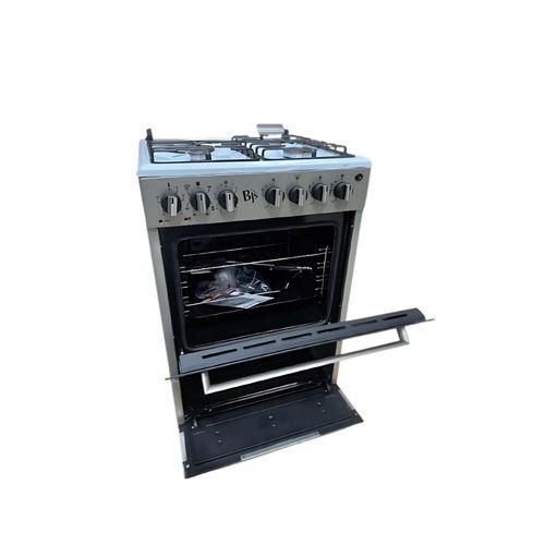 BJS Cooker, Elite 60x60 3+1 Electric/Gas Cooker ,Turbo Fan, CAST pan support - Oven 60L Capacity BJS I-6011T Silver