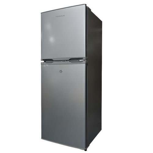Vision Plus 138L Double Door Refrigerator VPFR138DD-S – Fast Cooling, Energy Saving, Low Noise, Top Freezer, Silver