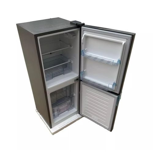 Vision Plus 140L Double Door Refrigerator VPFR140NC – Bottom Mount Freezer, Fast Cooling, Energy Saving, Glass Shelves, Silver