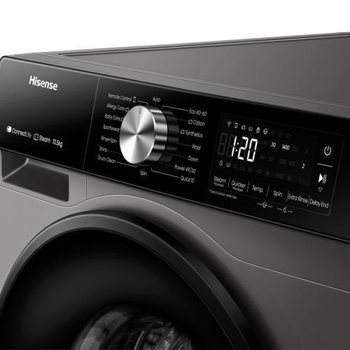 Hisense 10.5kg Front Load Washing Machine WF3S1043BT | 1400RPM, Steam Care, Smart Wi-Fi, Energy A+++