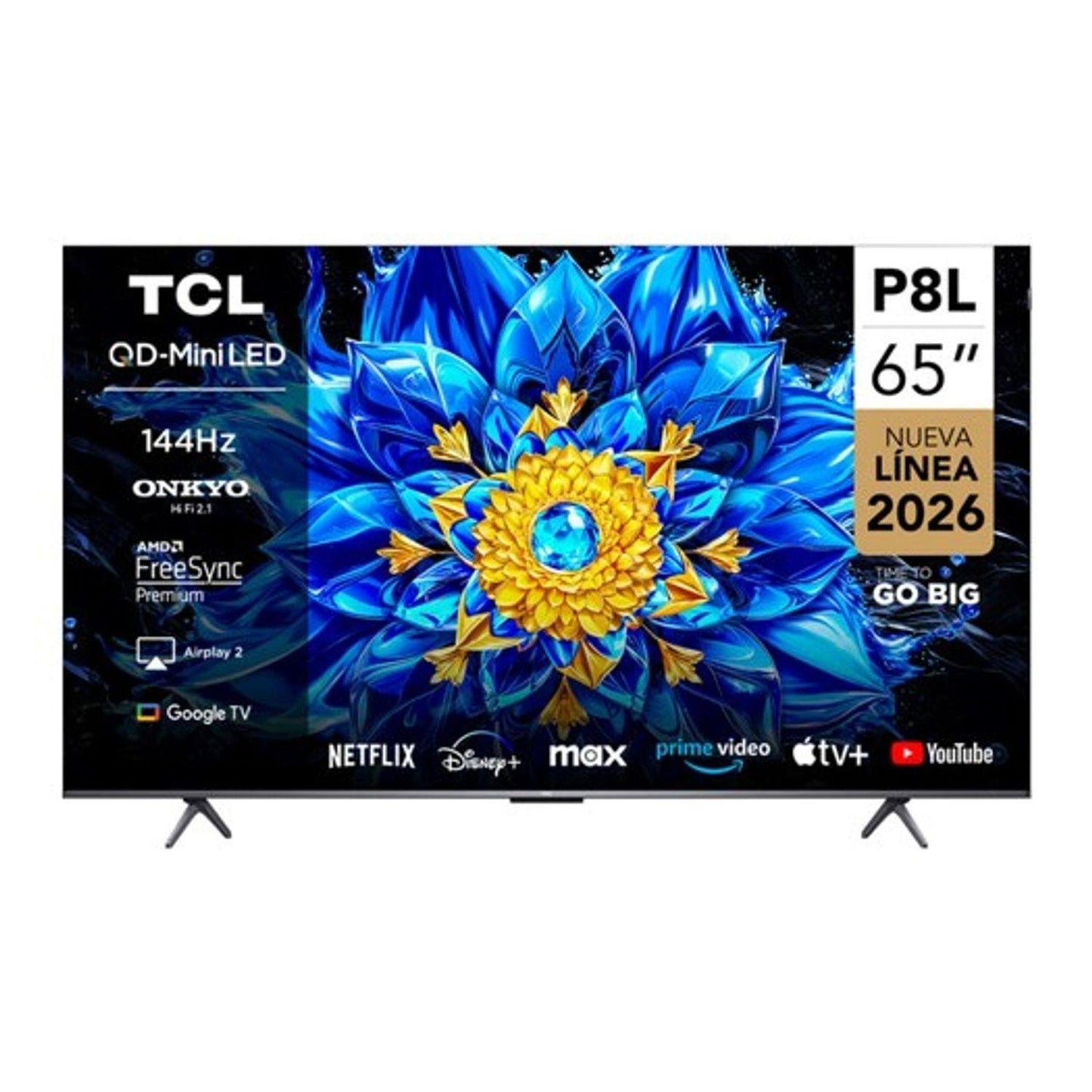 TCL 65P8L 65 Inch 4K QD-Mini LED Smart Google TV 144Hz Dolby Vision Atmos with free gifts