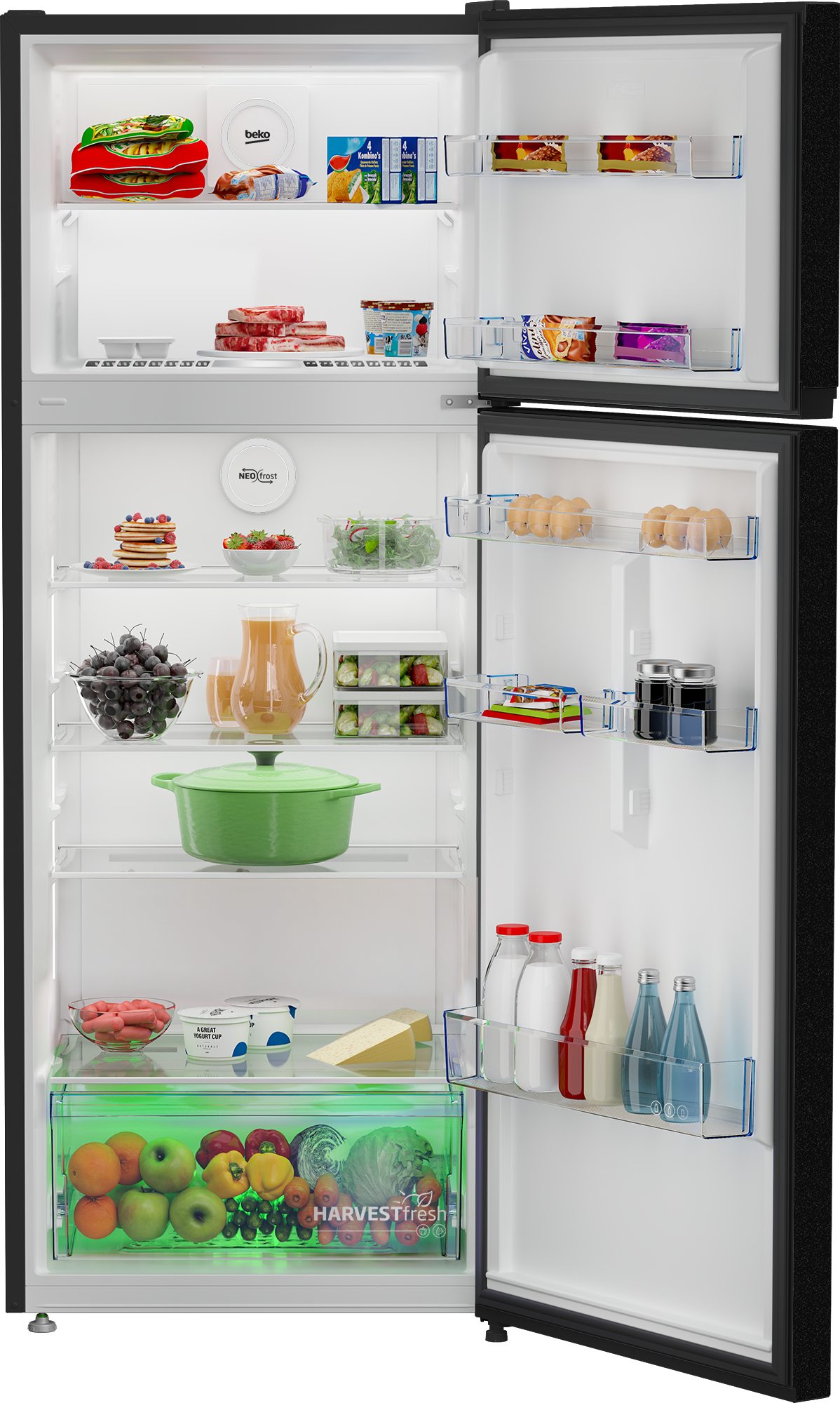 Beko Fridge 406L No Frost, NeoFrost Dual Cooling, ProSmart Inverter, 70cm, Black