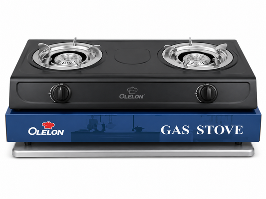 Olelon 2 Burner Stainless steel Gas Cooker Table Top LPG Stove, Energy Saving Burners