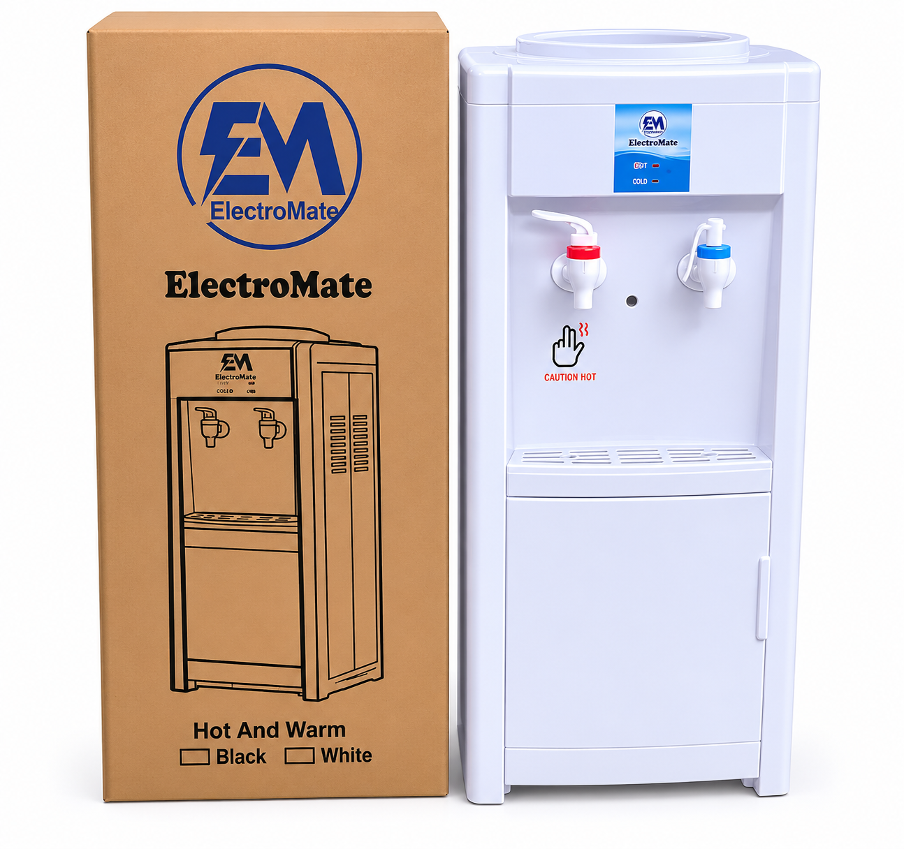ElectroMate Water Dispenser Hot And Normal Freestanding Bottom Cabinet White WD01
