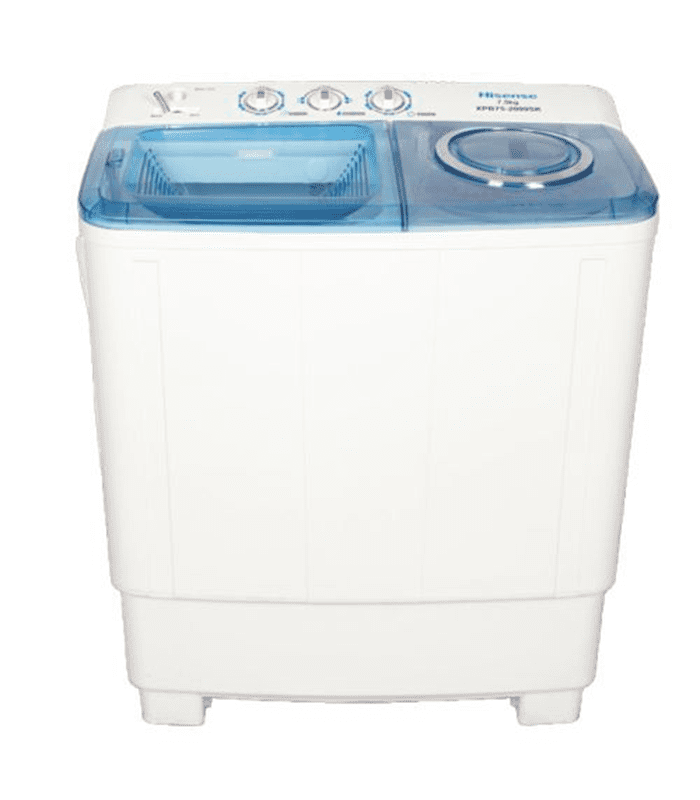 Hisense Washing Machine, WSQB753W - 7.5Kg Twin Tub Top Load - White