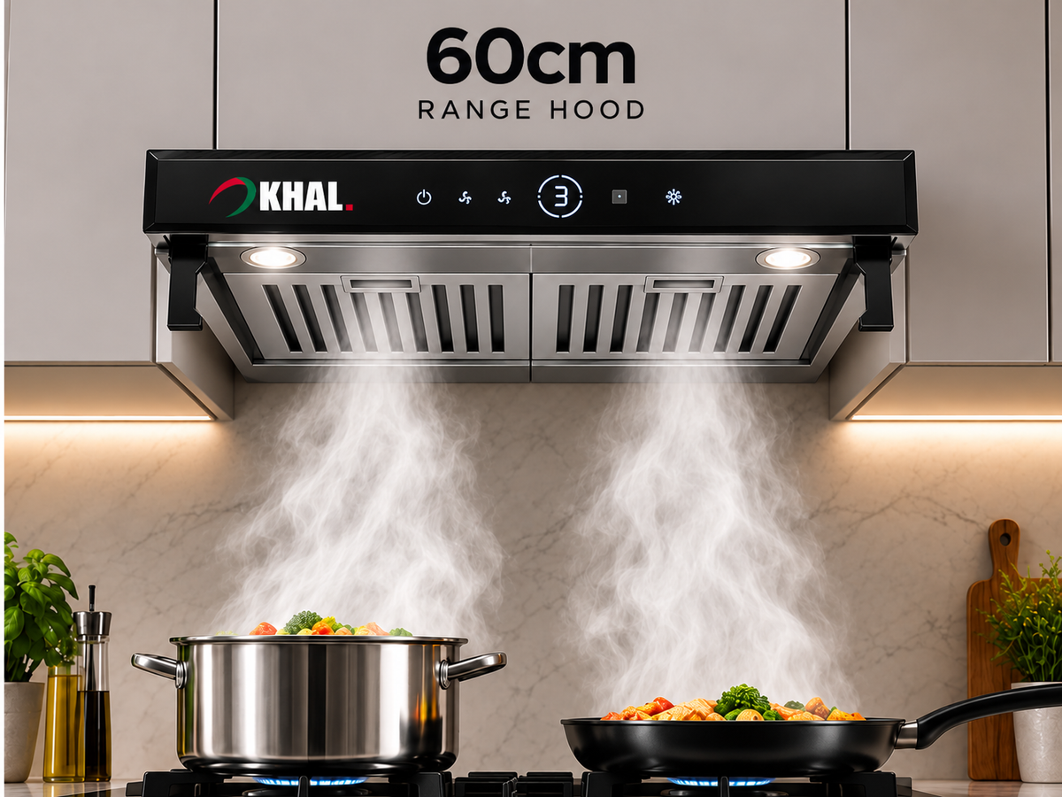 KHAL Hood undercabinet with Palm Sensor, Touch Control,Non Stick Filters,Black 60cm ID-60