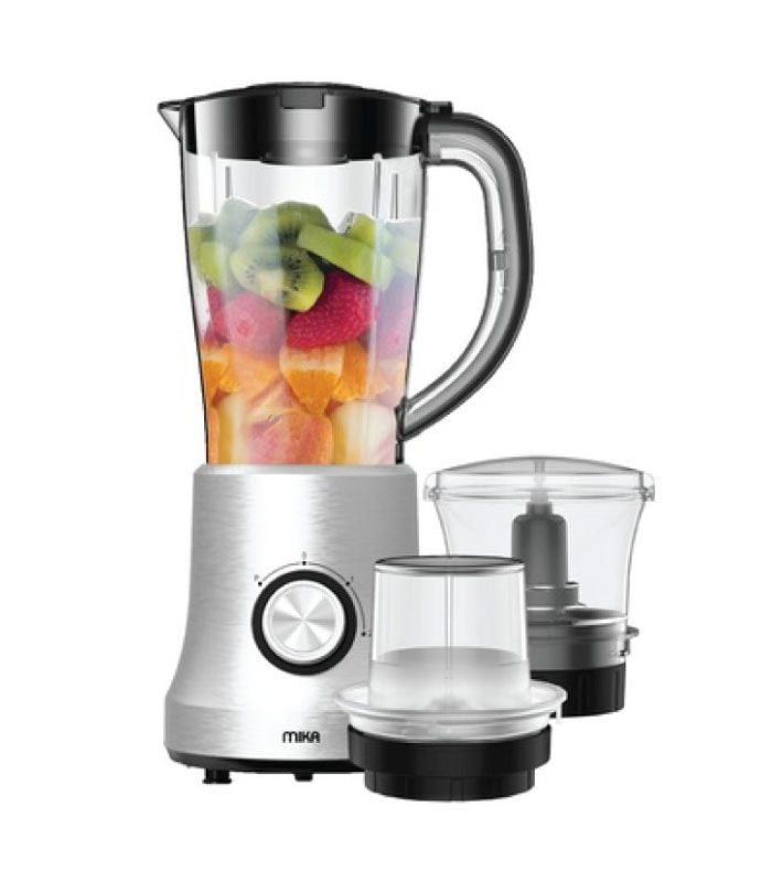 Mika Blender, 1.5L, 3 in 1, With Grinder, Chopper & SS Filter MBLR703SS