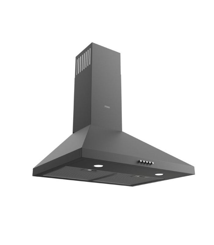 Mika Chimney Hood, Pyramid, 60cm, Push Button, Black MHP611BB