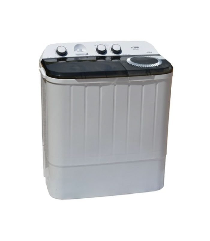 Mika Washing Machine, 6kg, Semi Automatic, Twin Tub, White & Grey MWSTT2206