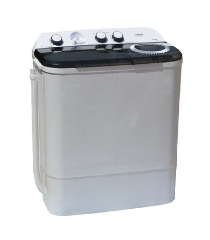 Mika Washing Machine, 7kg, Semi Automatic, Twin Tub, White & Grey MWSTT2207