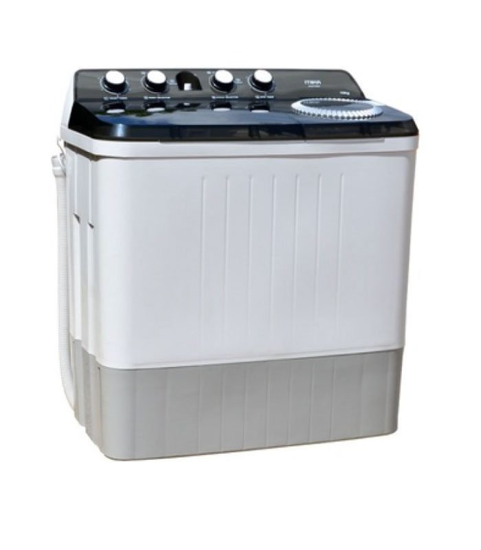 Mika Washing Machine, 10kg, Semi Automatic, Twin Tub, White & Grey MWSTT2210