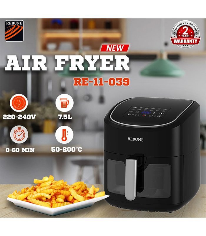 Rebune Air Fryer Oil Less 7.5 Liter 1800 Watt RE-11-039