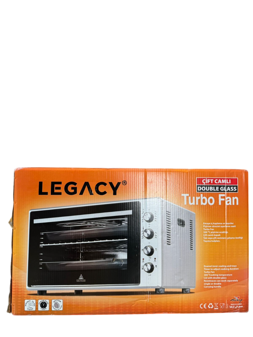 Legacy Oven 75L Black and Stainless Steel with silver handle