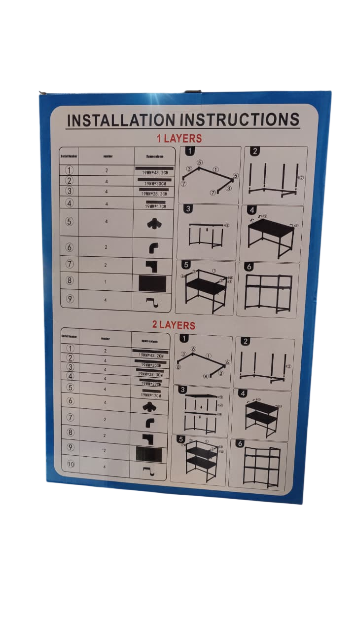 Nunix 2 Tier Kitchen Microwave Storage Rack With Side Hooks Heavy Duty YH6705-1