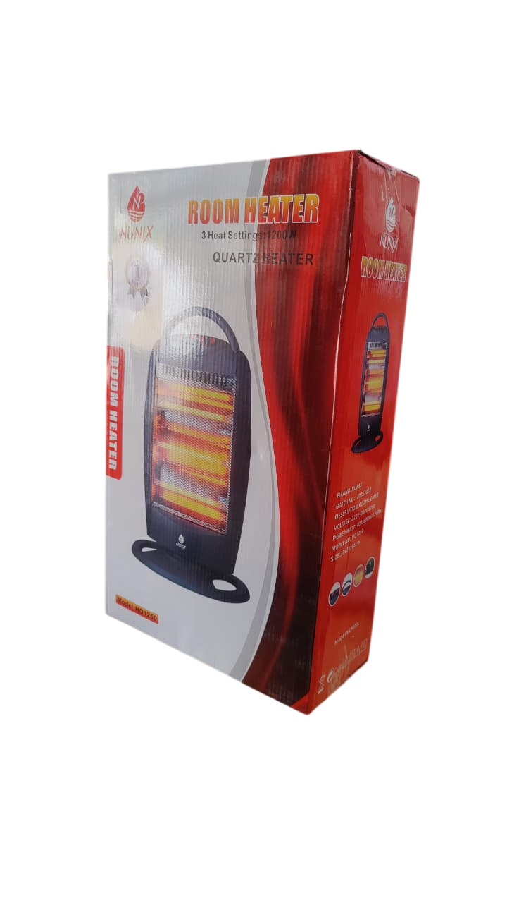 Nunix Quartz Heater HQ1250 3 Bar Electric Room Heater with Adjustable Heat Settings
