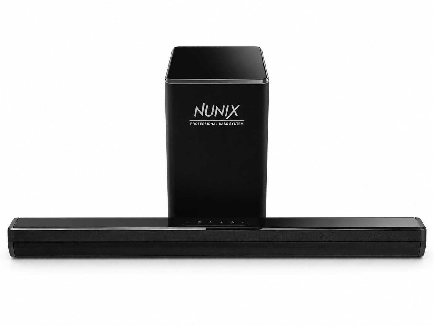 Nunix A35 Soundbar Wireless Speaker System Upgrade your TV sound with the powerful Nunix A35 Soundbar Wireless Speaker System-designed to give you clear sound and deep bass