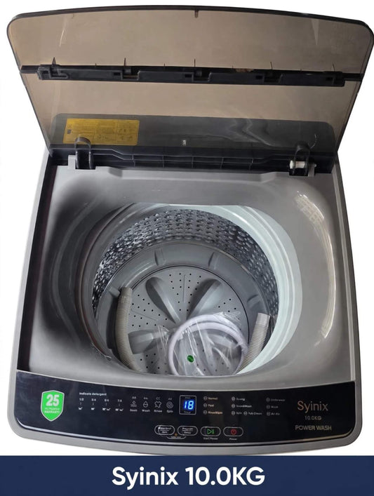 Synix 10KG Fully Automatic Top Load Washing Machine – Power Wash, 360° Vortex Wash, Smart Water Saving