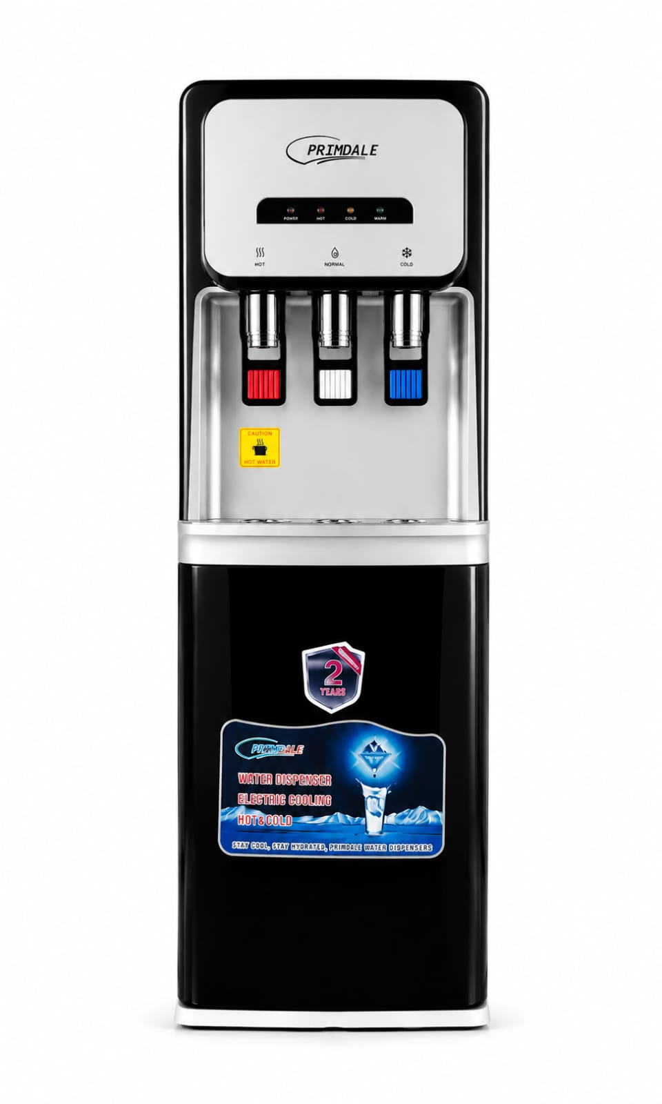 Primdale Dispenser with Compressor Hot Cold & Normal Water 3 Taps Model PMDL-802Black/Silver