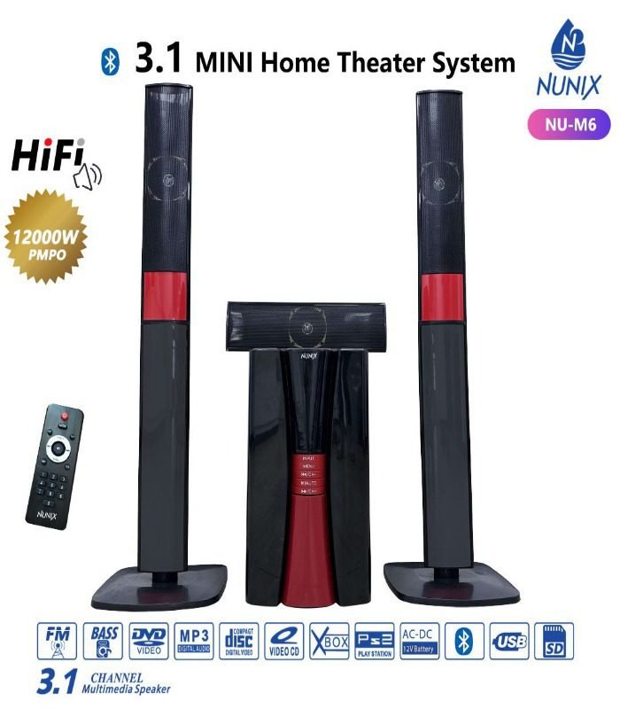 Nunix Home Theater System With Remote/ FM/ Bluetooth NU-M6