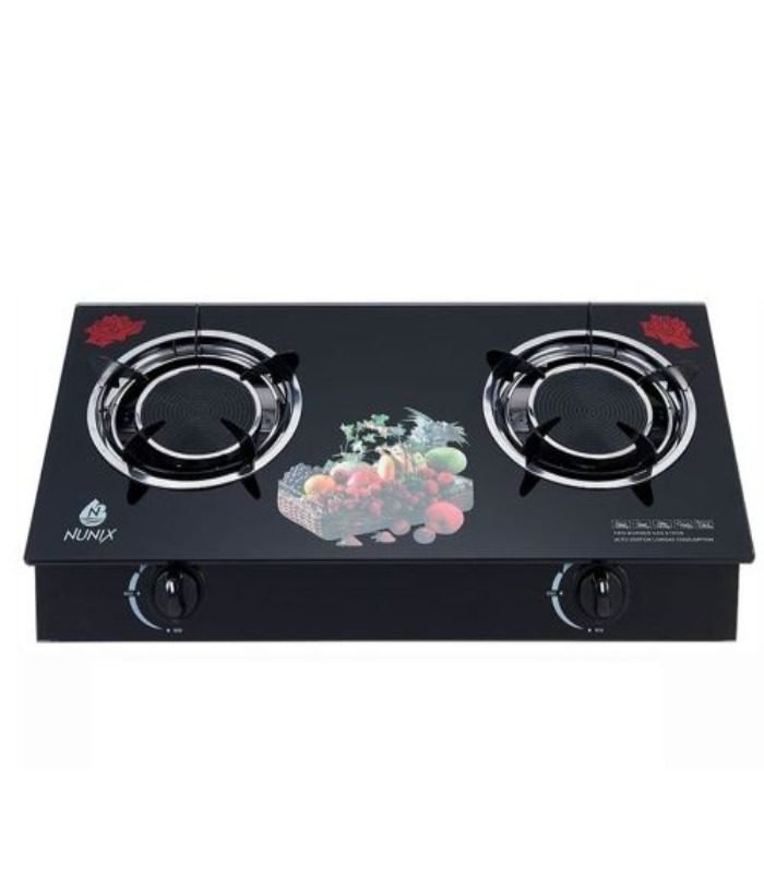Nunix Cooker 2 Burner Infra-red Glass Tampered Table Top Burner GI-004