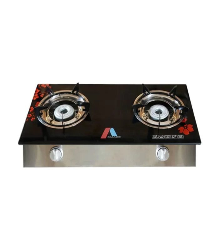Amaze Cooker Premium Two Burner Glass Cooker Table Top 8002BF