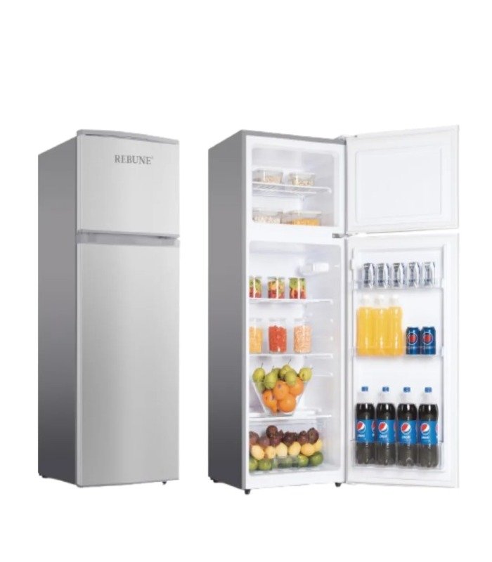 Rebune Fridge Double Door 118Liters RE-BCD-118 Silver