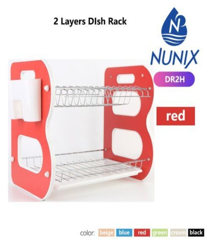 Nunix Dishrack 2 Layer Wooden With Removable Plastic Drip Tray.