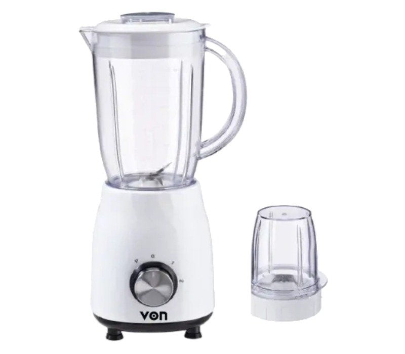 Von Blender 2 In 1 With Grinder 1.2L 350W - White VBP351NLW