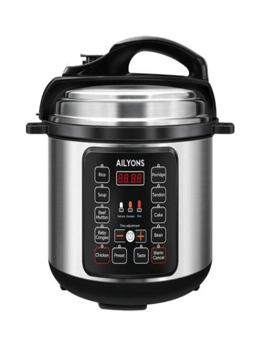 Ailyons Pressure Cooker Electric 5L Automatic 900W Silver (1YR WRTY)