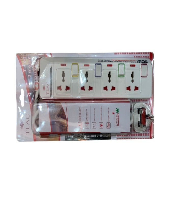 TLAC Extension Cable 4 Way Power With Surge Protector T-104
