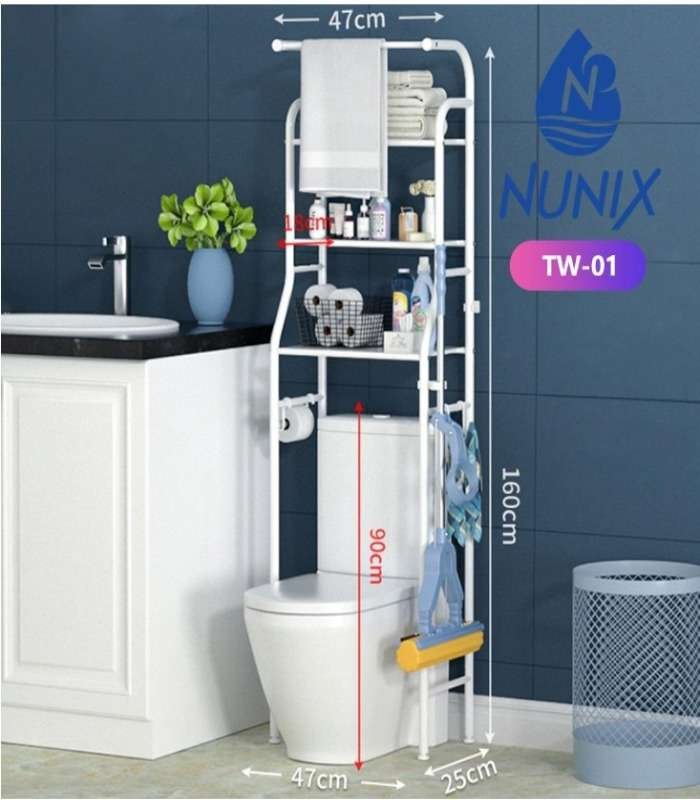Nunix Bathrack, Over Toilet Storage 3 Tier Rack TW-01