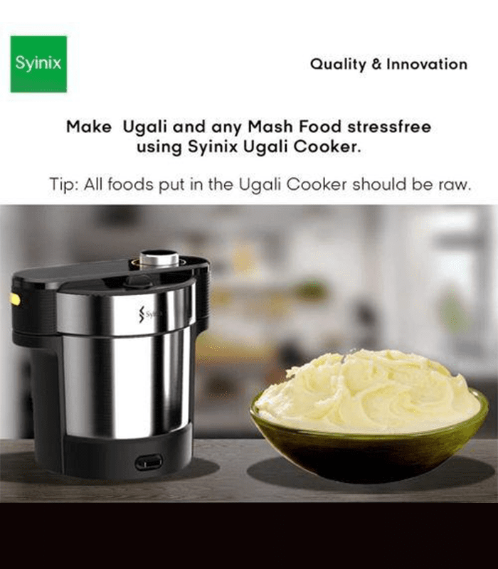 Syinix Ugali Maker Fully, Automatic Cooker Swallow Maker Pounding Machine Rice Cooker SFM50E1