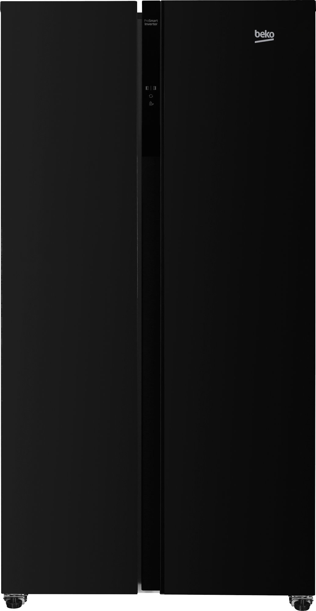 Beko Fridge 429L Side-by-Side No Frost, Glass Black BFF255GB KE