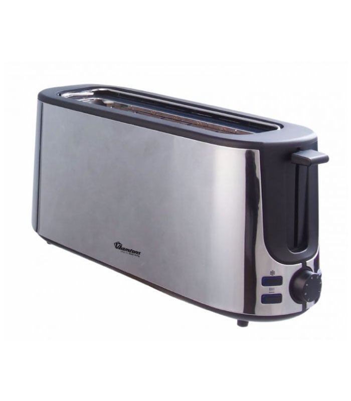 Ramtons Toaster, 2 Slice Wide Slot Pop Up Toaster Stainless Steel - RM/586