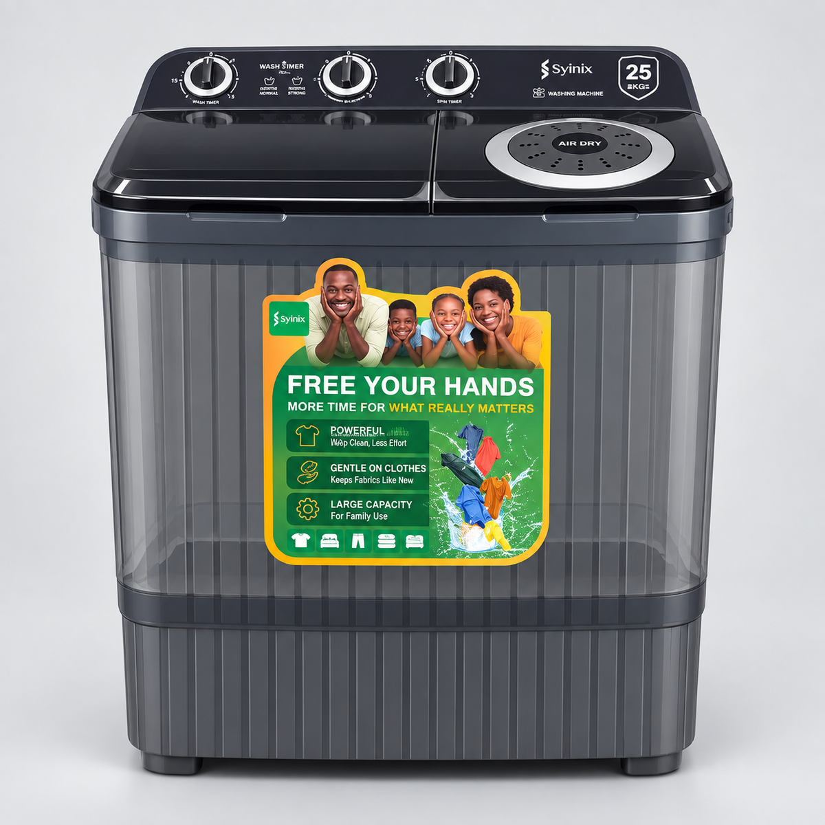 Syinix Washing Machine Twin Tub -10kg Semi-Automatic