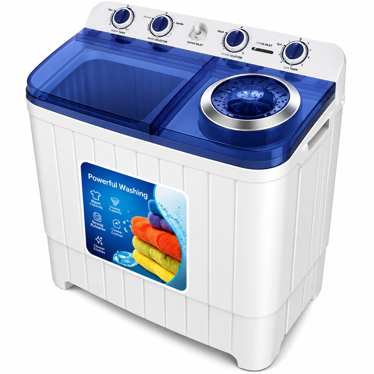 Roch Washing Machine 11KG Semi Automatic Twin Tub with Air Dry System – RWM-11TT-J(W) White/Blue