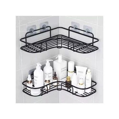 Nunix Corner Storage 3pcs Bathroom Storage Rack with Hooks