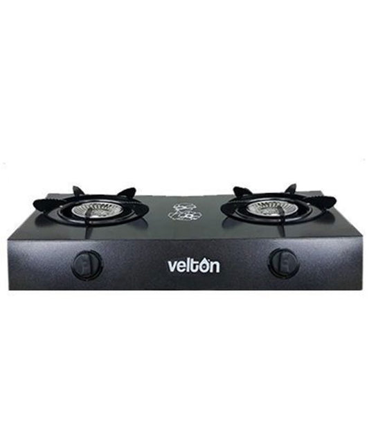 Velton Cooker, Non- Stick Black Coated  2 Burner Gas Cooker