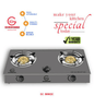 Eurochef Cooker EK-B002C Glass Gas Stove, 2 Burners Gas Cooker, Table Top