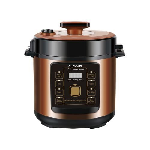 Ailyons Pressure Cooker 6Litres Multi Functional Electric Explosive Proof 1000W Brown 1 Year Warranty LS-A4-6L