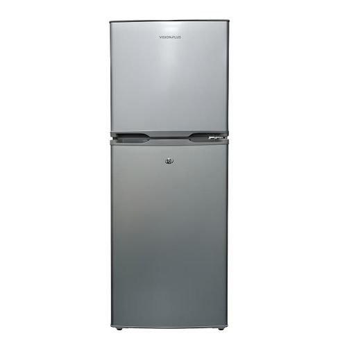 Vision Plus 138L Double Door Refrigerator VPFR138DD-S – Fast Cooling, Energy Saving, Low Noise, Top Freezer, Silver