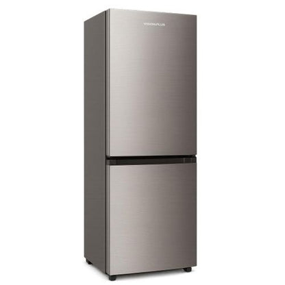 Vision Plus 140L Double Door Refrigerator VPFR140NC – Bottom Mount Freezer, Fast Cooling, Energy Saving, Glass Shelves, Silver