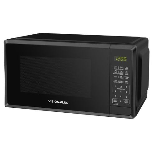 Vision Plus 20L Digital Solo Microwave Oven 700W, 10 Power Levels, Auto Cook Menu, Child Safety Lock, Black (VPMW20SD-B)