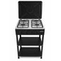 Olelon Gas Cooker Free Standing 4 Gas Burners, Jet Valve With Storage Shelves And Top Lid