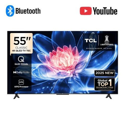 TCL 55” T6C 4K QLED Google TV  Ultra HD, Smart TV, Netflix, YouTube, Voice Remote, Chromecast Built-In