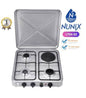 Nunix Cooker, Table Top Cooker 3 Gas + 1 Electric Burner Stove LT04-02