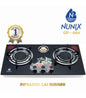 Nunix Cooker,  3 Burner Low Gas Consumption Glass Top Table Infrared Cooker GP-004
